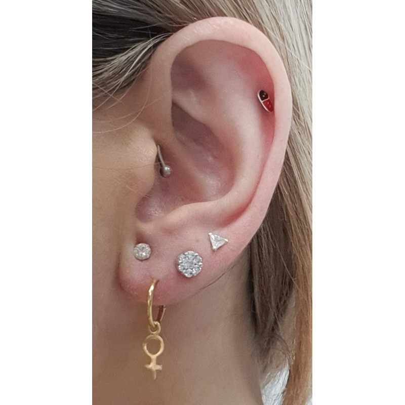 ENTREPLATA 925 Sterling Silver Earrings 24K Gold Plated Symbol for