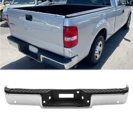 Rear Bumper Step Bumper Assembly Compatible with 2006-2008 Ford F150 W/SENSOR Hole Carbon Steel,Polished Chrome