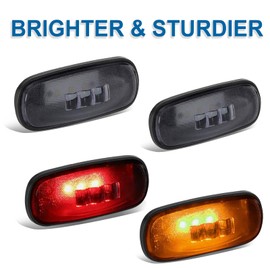 Fullux LED Side Marker Light fit 2010-2017 Dodge Ram 3500 All Models 2011 2012 2013 2014 2015 2016 4Pcs Mount Marker Lights Smoked