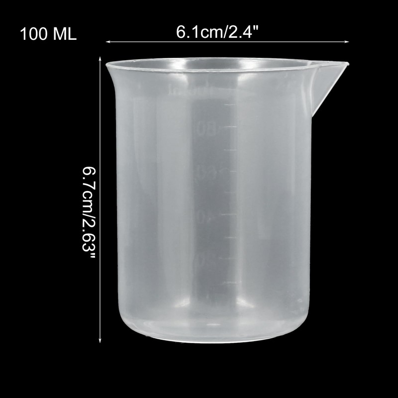 Bivethoi 3 Pack Plastic Beakers, Low Form Graduated Measuring Beakers