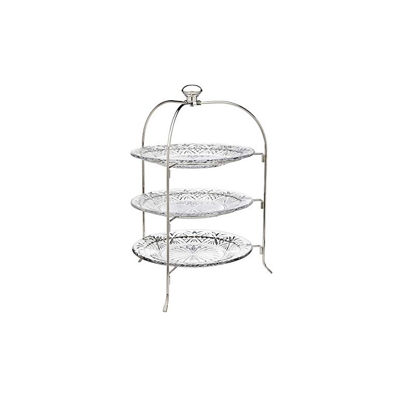 Godinger 3 Tiered Platter Stand - Dublin Crystal Collection