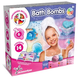 Science4you Bath Bombs Make Your Own Set for Children from 8 Years - Bath Bombs Craft Girls 8 Years, 6 Science Experiments from 8 - Bath Bombs Gift Set for Girls and Boys, Medium