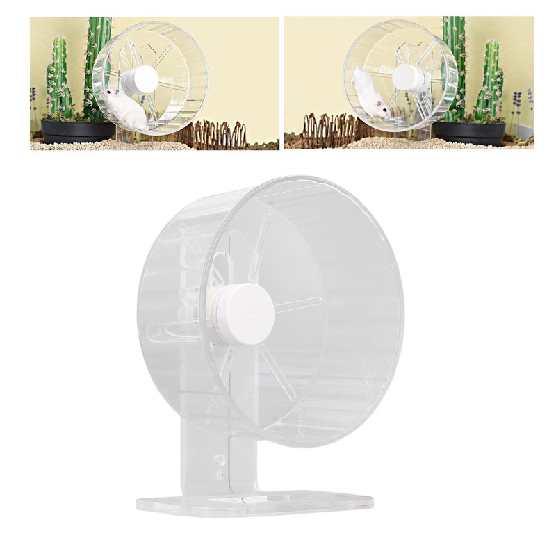 Silent Hamster Wheel with Stand Prevent Slip Clear Acrylic Hamster