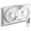 shinic 9" Twin Window Fan with Reversible Airflow, Removable Cover