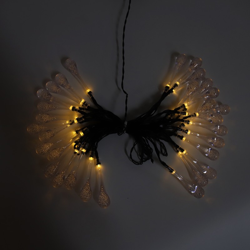 Solar Water Drop String Lights 21 Feet 30 LEDs Waterproof