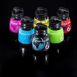 WATER TO GO Guaranteed Leakproof Filter Water Bottle with replaceable 3 Stage Filter which removes 99.99% of Bacteria & Contaminents and Improves Taste - Hiking, Camping & Travelling - BPA free, 75cl (RED)