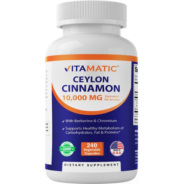 Vitamatic Ceylon Cinnamon 10000 mg Equivalent per Serving with Berberine