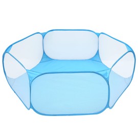 Outdoor Animal Playpen 120cm Breathable Small Animals Cage Transparent Anti Escape Pet Exercise Fence Foldable Rabbit Play Pen for Rabbits Hamster Hedgehogs Chinchillas(blue)