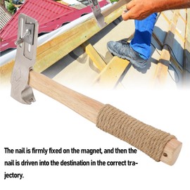 29 Ounce Magnet Roofing Hatchet, Multifunctional Magnetic Roofing Hammer with Non Slip Handle, Shock Absorbing Shinglers Hammer for Quick Installation of Roofing Nails, Felt Hats