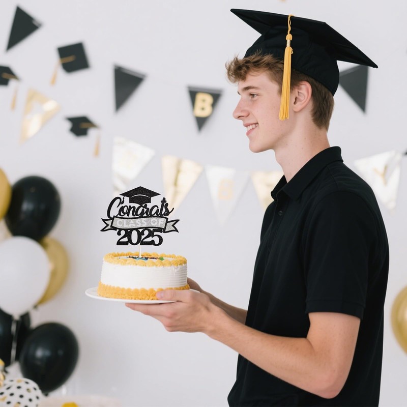EMORBALS Graduation Cupcake Toppers 2025, Class of 2025 Cupcake Toppers,