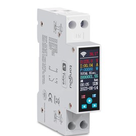 TONGOU Electricity Meter Smart DIN Rail WiFi | 1P 50A/230vac Timer Switch Hat Rail Smart LCD Display | WiFi Switch Counter via Tuya Smart Life | KWh Prepaid Function