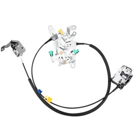 Rear Left Driver Side Door Lock Latch with Cable Fit for 1999 2000 2001 2002 2003 2004 2005 2006 2007 Ford F250 F350 F450 F550 Super Duty, Upper and Lower Locking Latches Assembly 6C3Z28264A01A