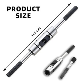 Nurhore Adjustable Tap Wrench Handle Fit Metric M1-M8 Taps,Tap Reamer Tapping Wrench Tool, Thread Tap Holder Reamer, Hand Tapping Tool Suitable for Machinist Repair, Die-Casting Body