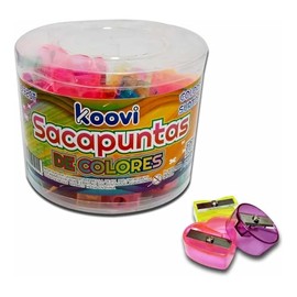 Koovi  Sacapuntas Transparentes, Bote C100 PZ, afilador de lpices escolar, uso escolar o de oficina, modelo 320T                                      