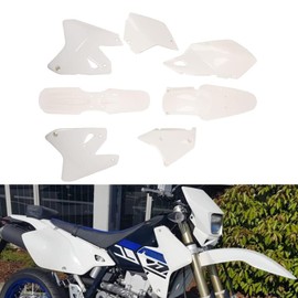 JFG RACING DRZ400 Plastic Fender Fairing Kit Set,Plastic Body Work Fender Kit Replacement For DRZ400 DRZ400S DRZ400SM All Year Dirt Bike Supermoto White