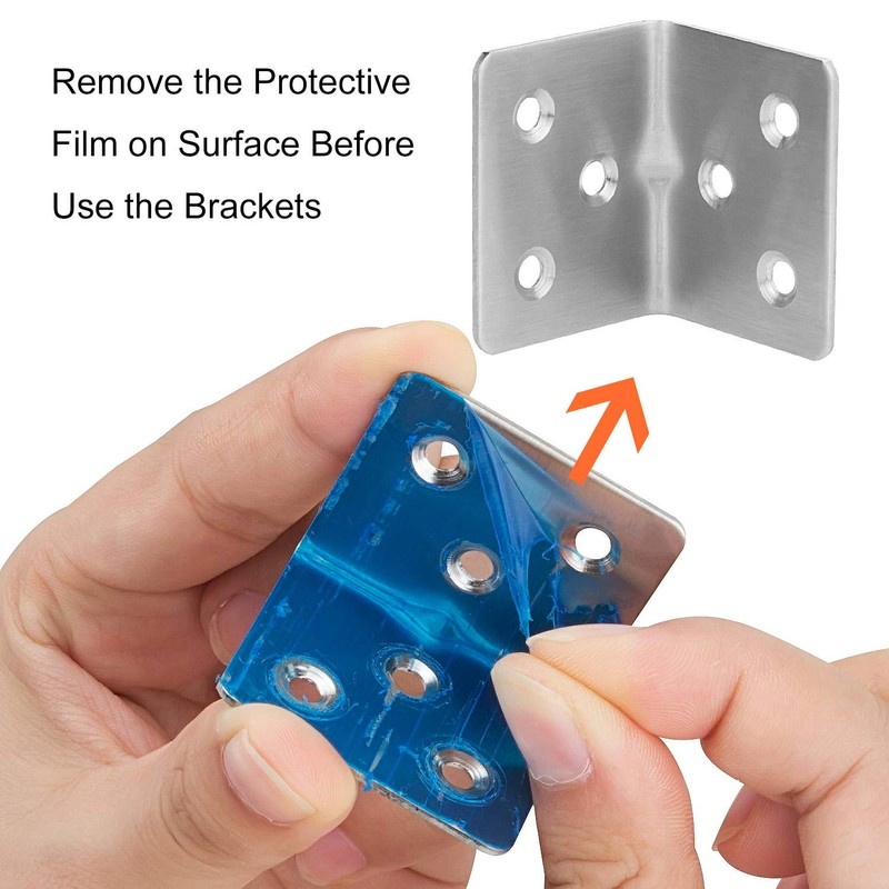 64 PCS Sliver Corner Brace, Stainless Steel 38MM X 30MM