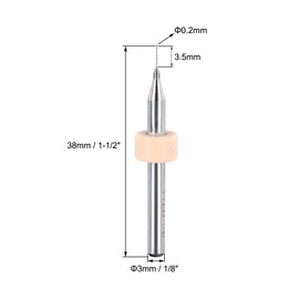 sourcing map PCB Drill Bits 0.2mm Tungsten Carbide Rotary Tool Jewelry CNC Engraving Print Circuit Board Micro Drill Bits 1/8 Inch Shank 1 Set (10 Pcs)