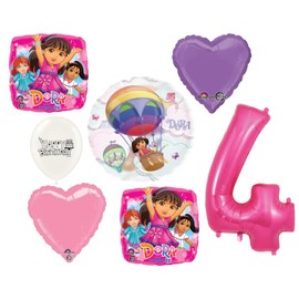 Combined Brands Dora Balloons Party Supplies 4th Birthday Bouquet