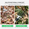 VIVOSUN 2-Piece Leaf Rake Set - Adjustable Garden/Camping Rake with