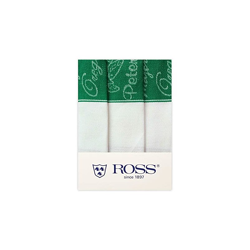 Ross Pack of 3 Twine, Half-Linen Tea Towels, Herbs, Silver,