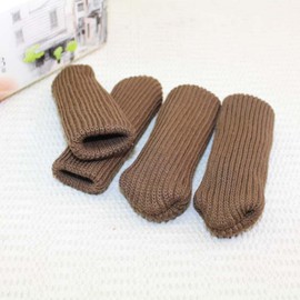 Meritenka 16 PCS Knitted Chair Leg Pads, Furniture Leg Protector Socks, High Elastic Floor Protectors Covers, Move Easily and Reduce Noise Caps Set for Furniture, Door Handle-Khaki