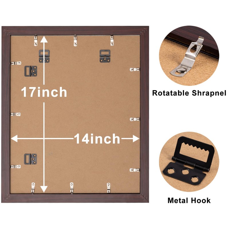 Minesaxel 14x17 Diploma Frames 11x14 with Black Mat - Cherry