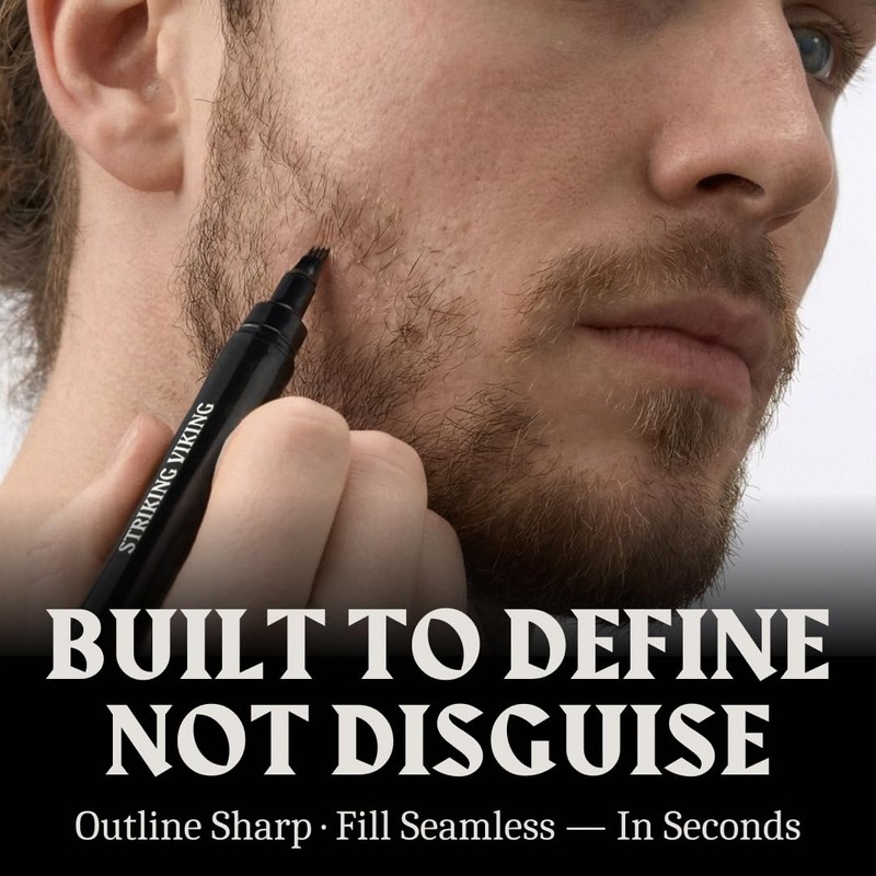 Striking Viking Beard Pencil Filler for Men - Dark Brown,