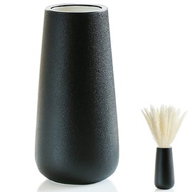 Decorative Ceramic Vase, Black, Floor Vase, Large, Flower Vase, Decorative, Vase for Pampas Grass, for Pampas Grass, Ideal for Storing Flowers and Other Decoration, Flower Vase Decoration Living Room,