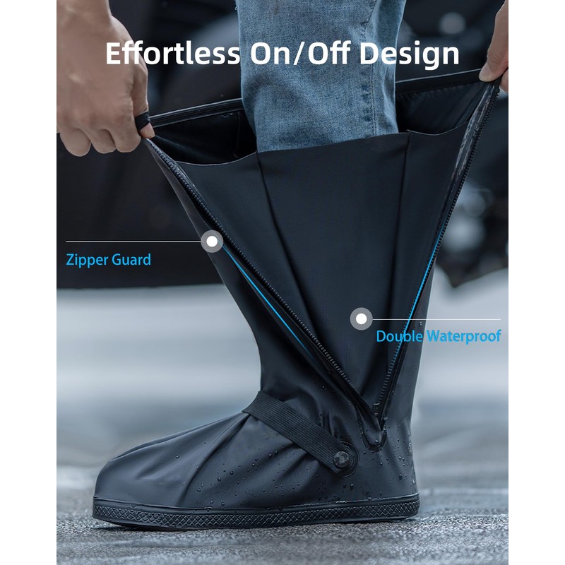 RINJOY Waterproof Shoe Covers with Reflector for Men and Women
