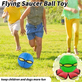 BADWALT Dog Flying Disc Toy, Flying Saucer Ball for Dogs, Outdoor Games Red+Pink 2PCS