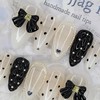 Dot emboss handmade nail tips - ballerina / 도트엠보 수제네일팁