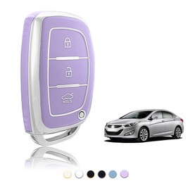 TOOMUME Key Cover TPU Car Key Case Fits Hyundai Santa Fe Tucson Elantra Accent Sonata Loniq i10 i20 i25 i30 i40 ix25 ix45 ix55, Key Cover Protection Key Case - Smart Key