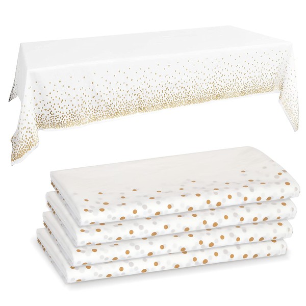 Songaa [4 Pack] Rectangle Tablecloths, Disposable Plastic Tablecloths for Indoor