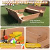 Wood Sandbox with 2 Foldable Bench Seats, Kids' Outdoor Cedar