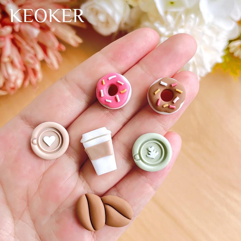 KEOKER Polymer Clay Earrings Cutters, Afternoon Tea Clay Cutters, Cofffee