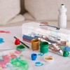 BTSKY 2 Pack Clear Plastic Painting Brush Container with Black