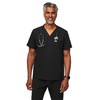FIGS Chisec Three-Pocket Scrub Top for Men – Black, XL