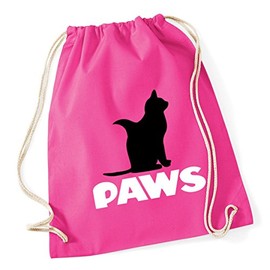 Hippowarehouse Paws Cat Shark Drawstring Cotton School Gym Kid Bag Sack 37cm x 46cm, 12 litres