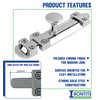 IRONTITE® 2 Pack Polished Chrome Sliding Door Lock Internal, Surface