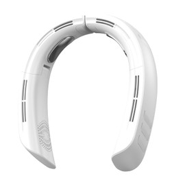 OLV Neck Fan 6000mAh Rechargeable Battery 18Hrs 4 Turbine Motor Powerful 360° Cooling Airflow 3 Speeds Portable Foldable Fan Ultra-Quiet Personal Fan Gifts for Men Women Home Office,Work Deep White