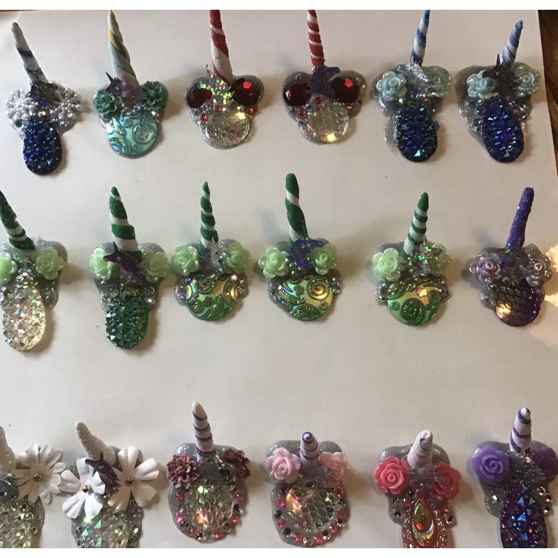 Handmade 20 Face Painting Unicorn Bling: Multi, Red, Blue, Pink