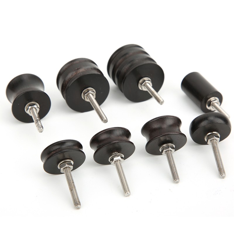 8Pcs Electric Polished Rod Black Sandalwood DIY Hand Made Leather
