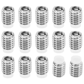 PATIKIL M4x5mm Nylon Tip Grub Screw, 15 Pack Metric Hex Socket Head Cup Point Anti Slip Set Screws Internal Hex Drive Hardware, 304 Stainless Steel