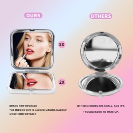 GLINTZ Friend Gift Compact Mirror, to My Best Friend Gorgeous Silvery Compact Mirror Unique Friendship Gift for Women Girls Sisters for Women BFF