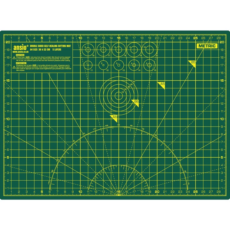 ANSIO Craft Cutting Mat Self Healing A4 Double Sided 5