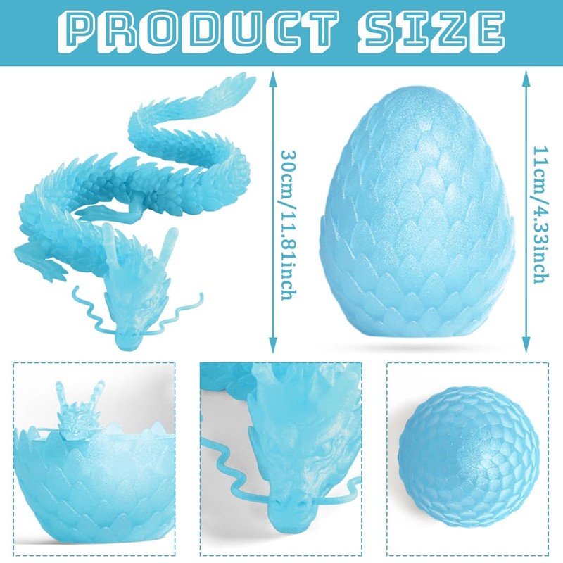 FANGHENG 3D Printed Dragon Egg Mysterious Dragon Toy Realistic Movable