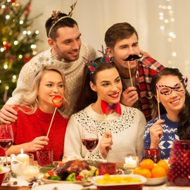 Healeved 4 Pairs Christmas Hair Clips Reindeer Ears Hair Clips Deer Ears Hair Barrettes Reindeer Antlers Hairpins Christmas Hair Accessories for Deer Antlers Costume Party