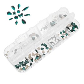 FOMIYES DIY Nail Art Rhinestones 120pcs Flatback Gems 12 Grids for Nail Decorations