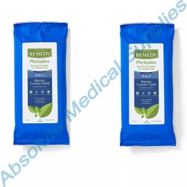 Medline *2-Packs* Medline Remedy Phytoplex 4-in-1 Barrier Cream Cloth Wipes MSC092508