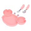 3pcs Toddler Divided Plate Set Silicone Baby Suction Plate Anti